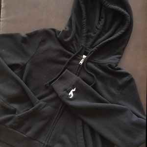 Black Cropped Hollister Hooded Jacket